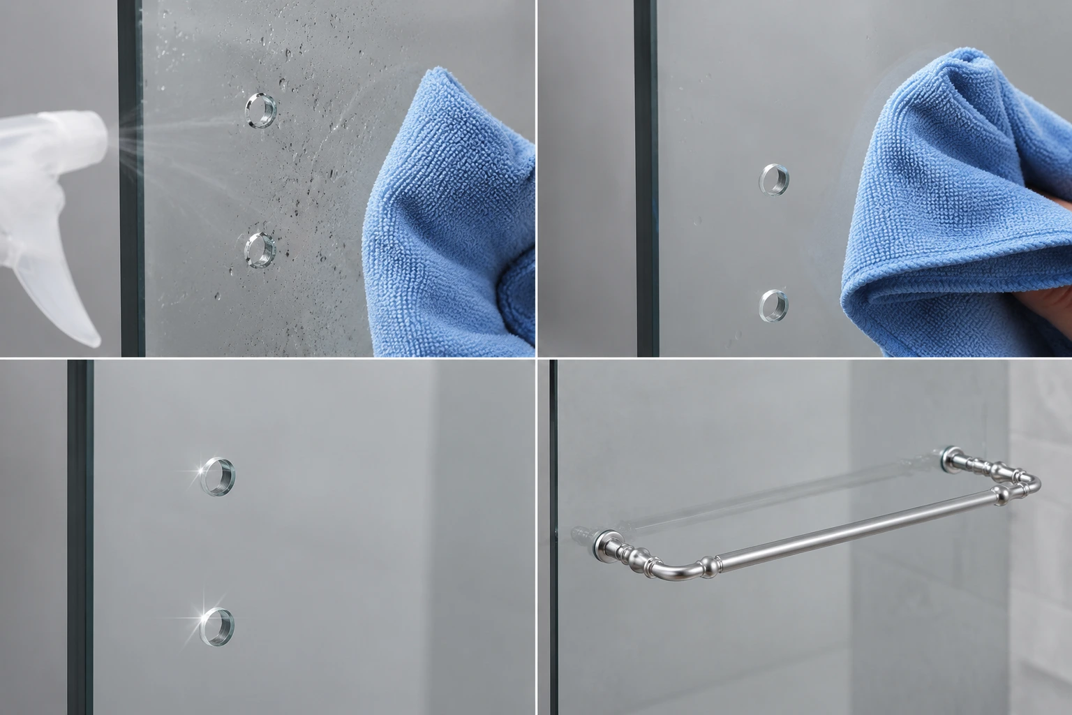 Shower door handle installation steps