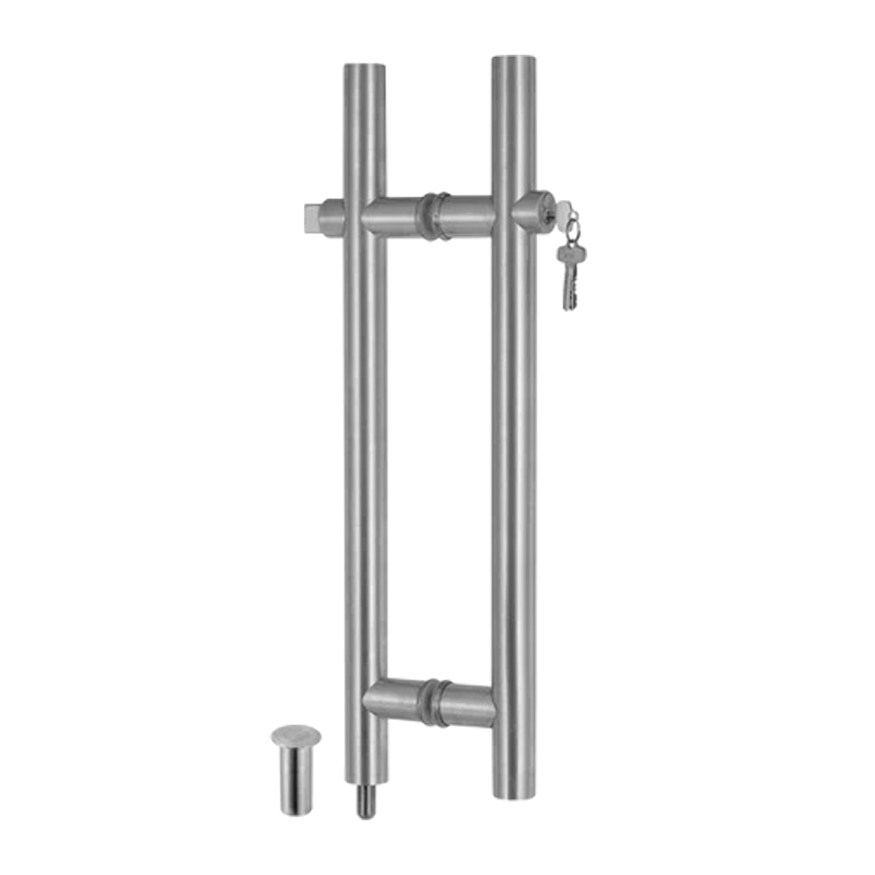 304 Stainless Steel Office Glass Door Handle With Lock-2081